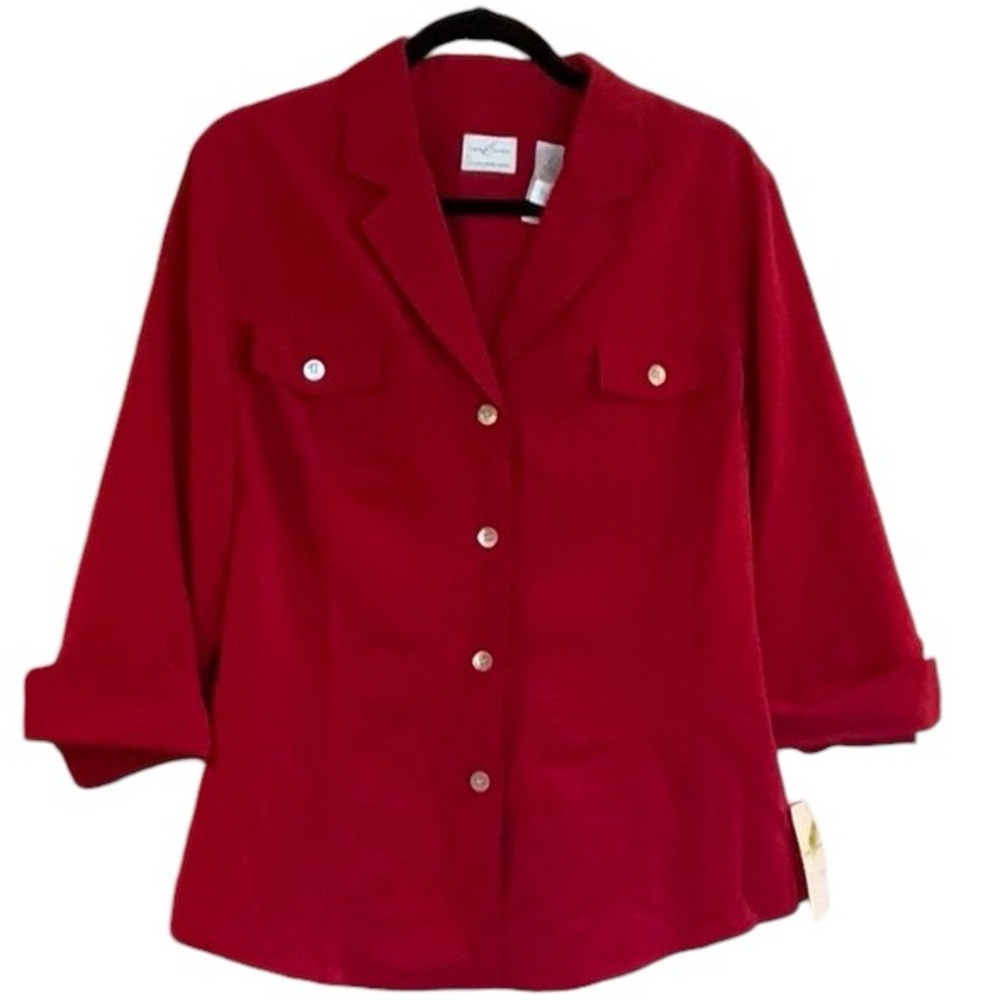 Emma James rayon blend shirt jacket, size 16
